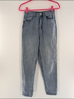 Missguided High-Rise Light Blue Mom Jeans Retro Classic Sz 0S Everyday Wear